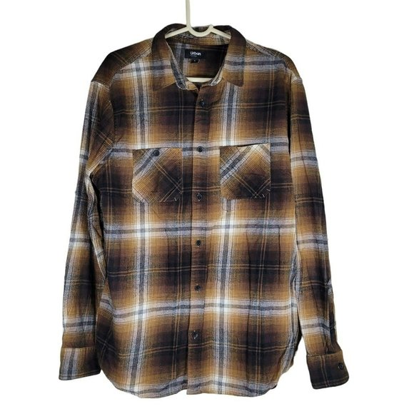 urban pipeline Other - Urban Pipeline Mens Large Plaid Brown Button Down Thick